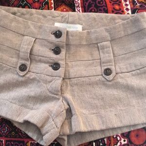Charlotte Russe Cotton Tweed Button Down Shorts